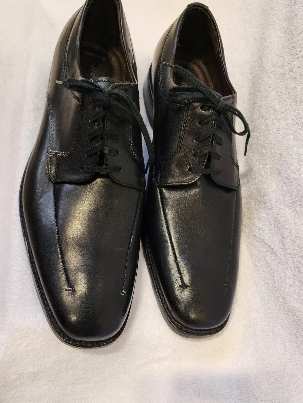 Johnston & Murphy Black Leather Dress Shoes Men's 10.5 Lace Up Flex System